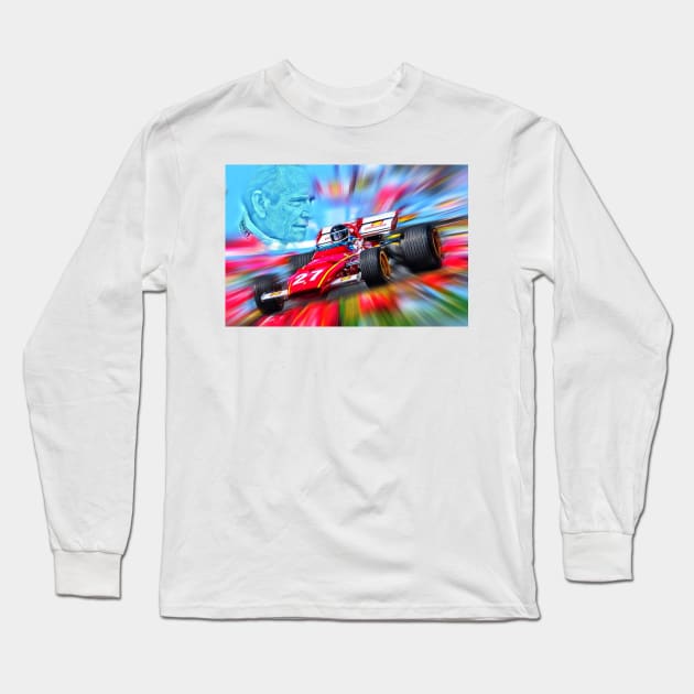 Jacky Ickx feat. Cavallino Rampante Long Sleeve T-Shirt by DeVerviers